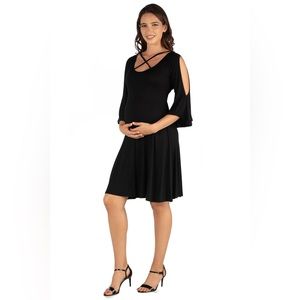 NEW with tags!  Maternity Knee Length Cold Shoulder Dress, size small.